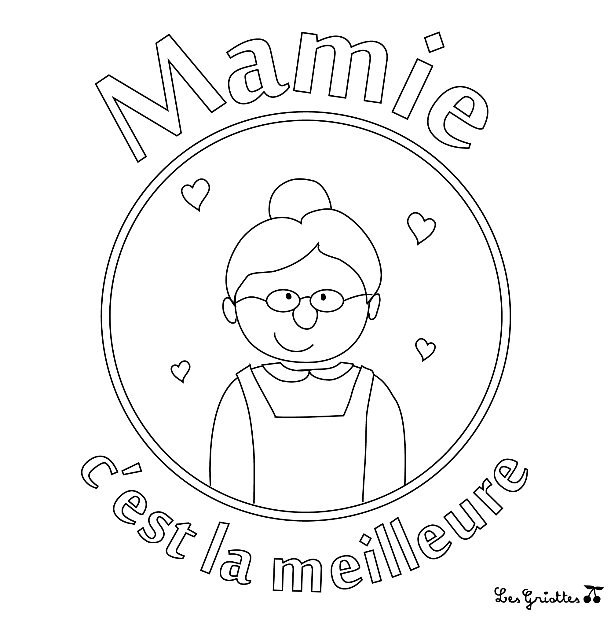 Coloriage Mamie Fete Des Grands Meres